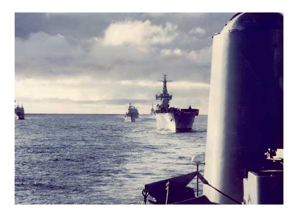 South Atlantic Task Force Victory Sail-past at the Falklands Islands, 1982