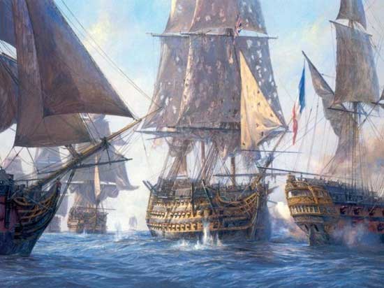 Victory Breaks the Enemy Line, Trafalgar 21st October 1805