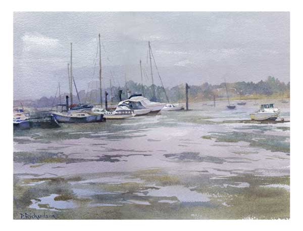 Low Tide, Southsea Marina - CARD - RICHARDSON, Peter