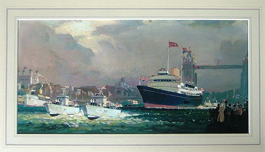 HM Yacht Britannia at Tower Pier on Return from the Queen\'s Commonwealth Tour, 15th May 1924