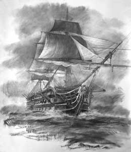 HMS Victory - PRINT by Chris Wood