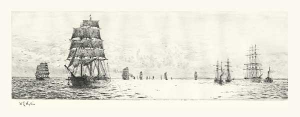 Norwegian Timber Ships at Sea Reach - ORIGINAL